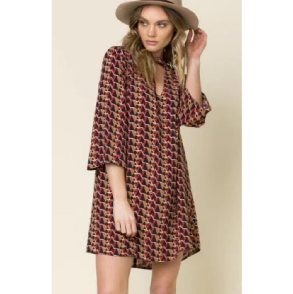 Miss Me‎ Geo Pattern Mini Dress